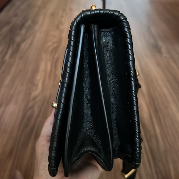 💯 % authentic Prada Black Smooth Calfskin and matte crocodile Cahier bag - Picture 8 of 16